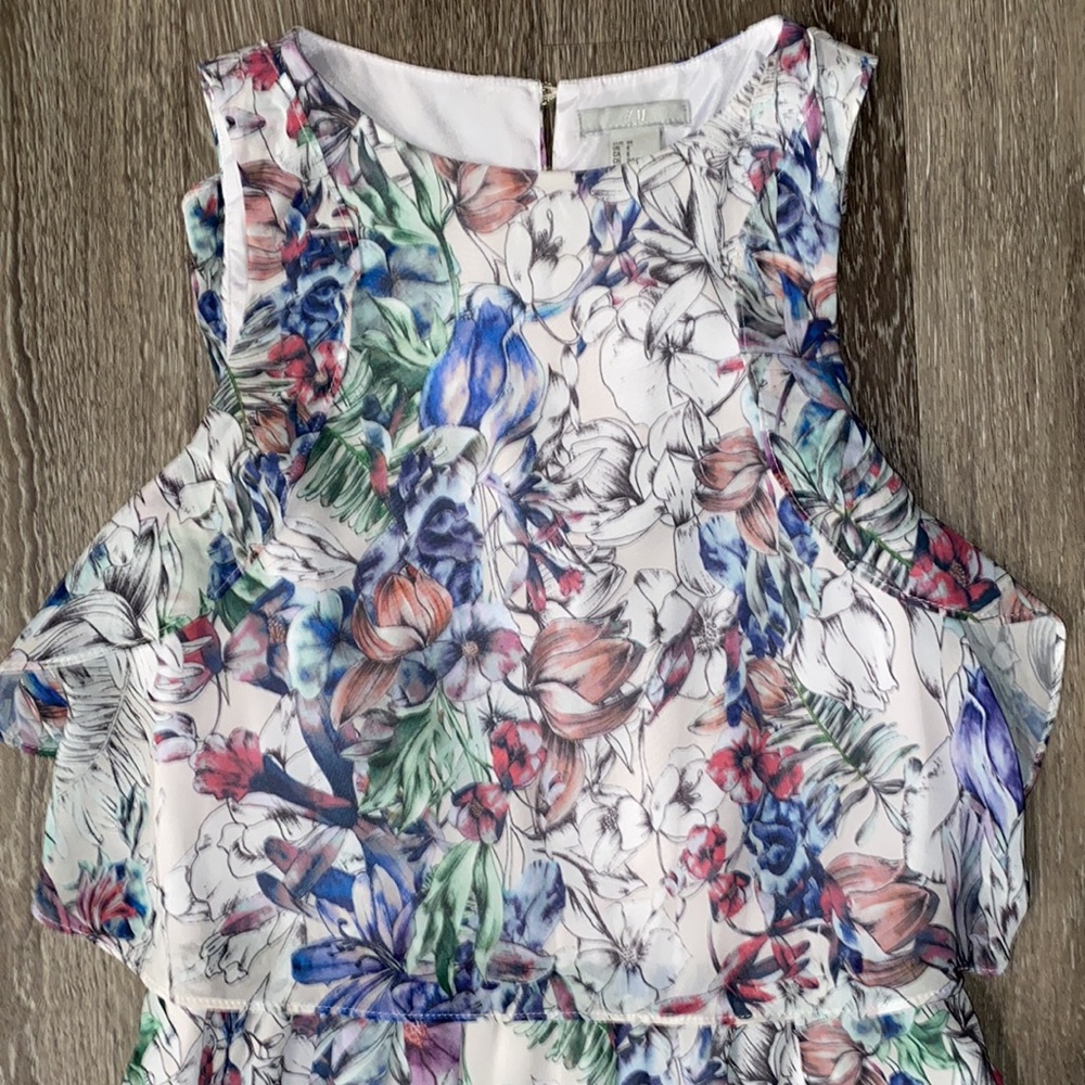 H&M MAXI SLEEVELESS FLORAL DRESS